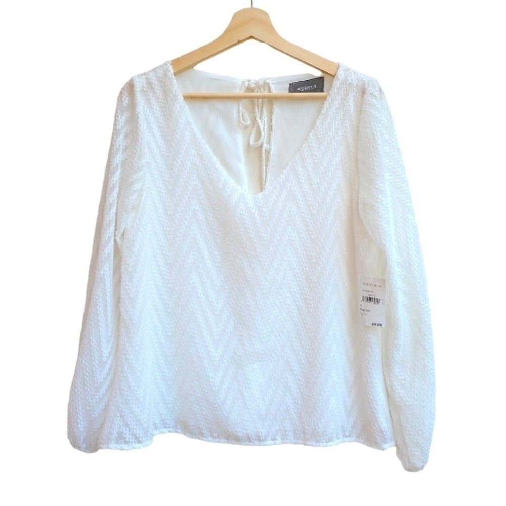 NWT Peasant Top with Textured Fabric from Nordstrom's, Size Small